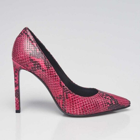 Yves Saint Laurent Purple/Black Python Paris Pumps Size 6/36.5 - Picture 3 of 5